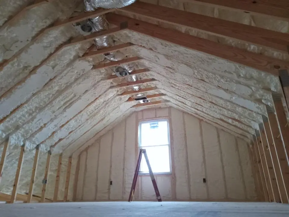 Spray foam roofing application for Crawl Space Insulation project in New Haven
